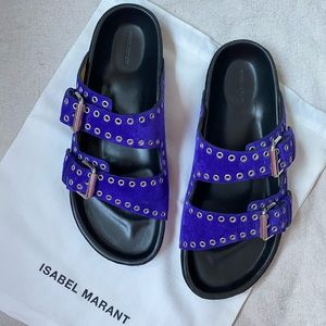 Isabel Marant Indigo Eyelet Slides